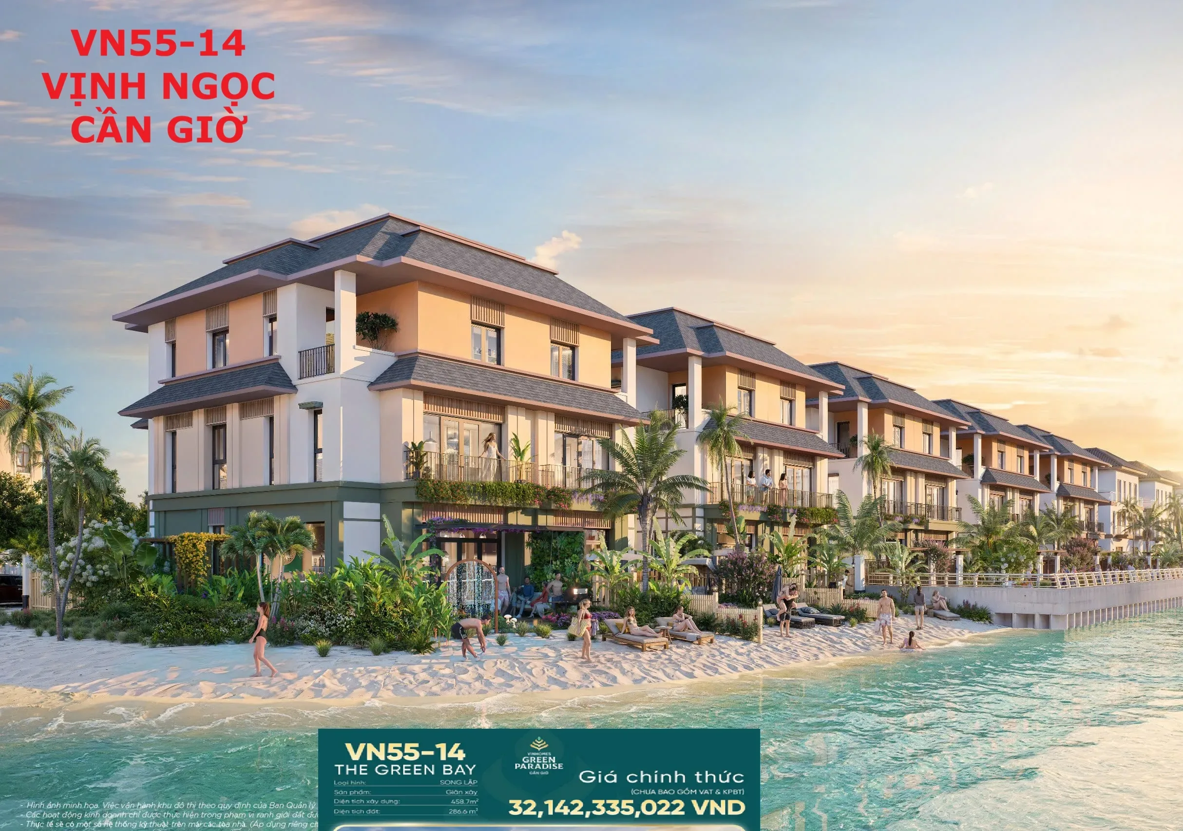 Biệt thự song lập BIỂN VN55-14 VINHOMES GREEN PARADISE Cần Giờ
