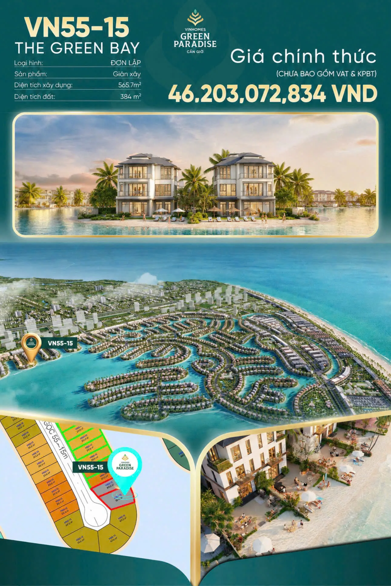CẶP BIỆT THỰ SONG LẬP - ĐƠN LẬP VIEW BIỂN khu VỊNH NGỌC: VN55-14, VN55-15
