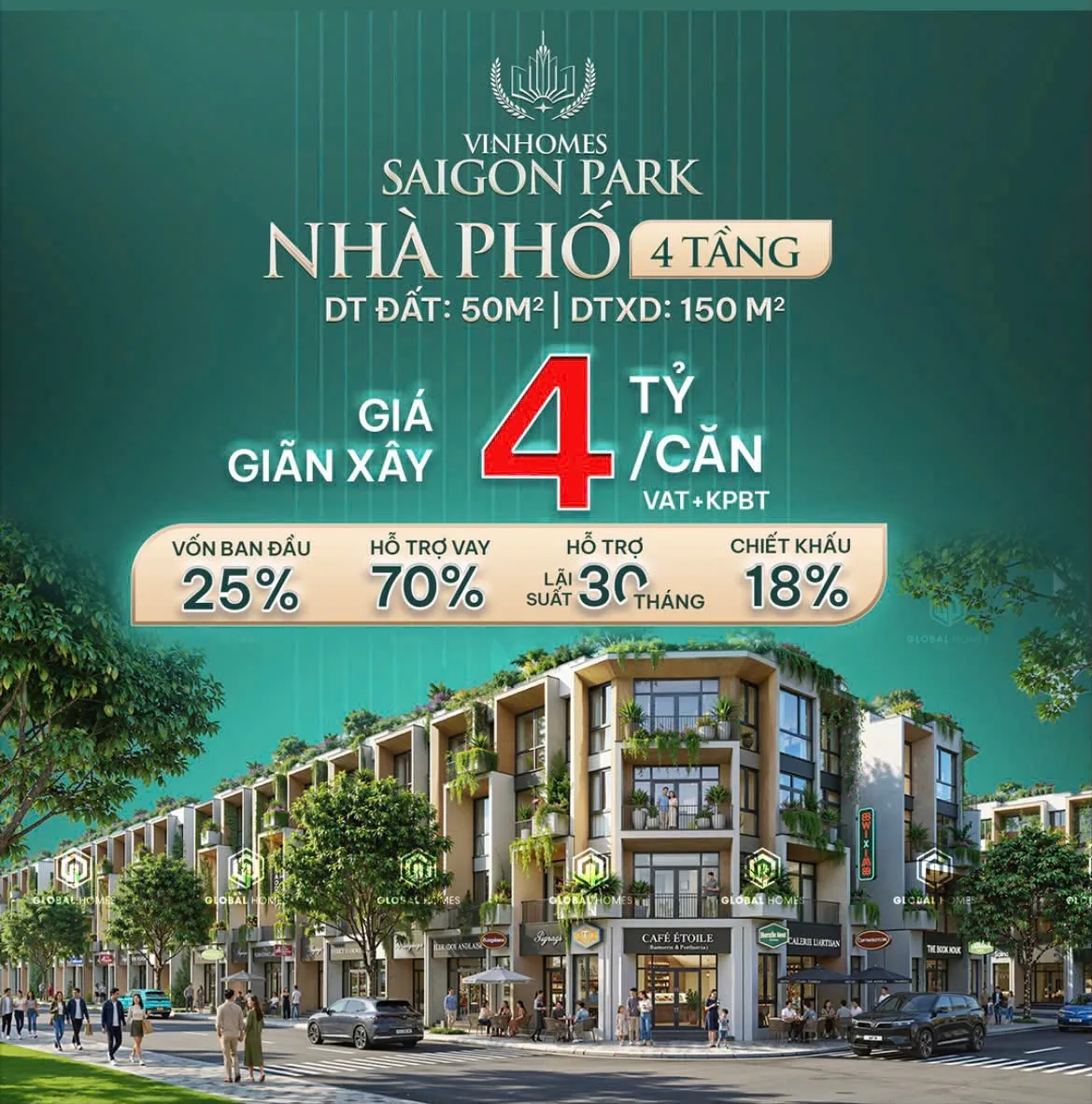 Nhà phố Vinhomes Saigon Park - Khu đô thị đại học quốc tế Hóc Môn