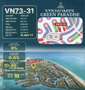 Căn Biệt Thự Song Lập Vinhomes Green Paradise Cần Giờ mã căn VN73-31
